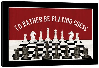 Rather Be Playing Chess Board Landscape Canvas Art Print - Tara Reed