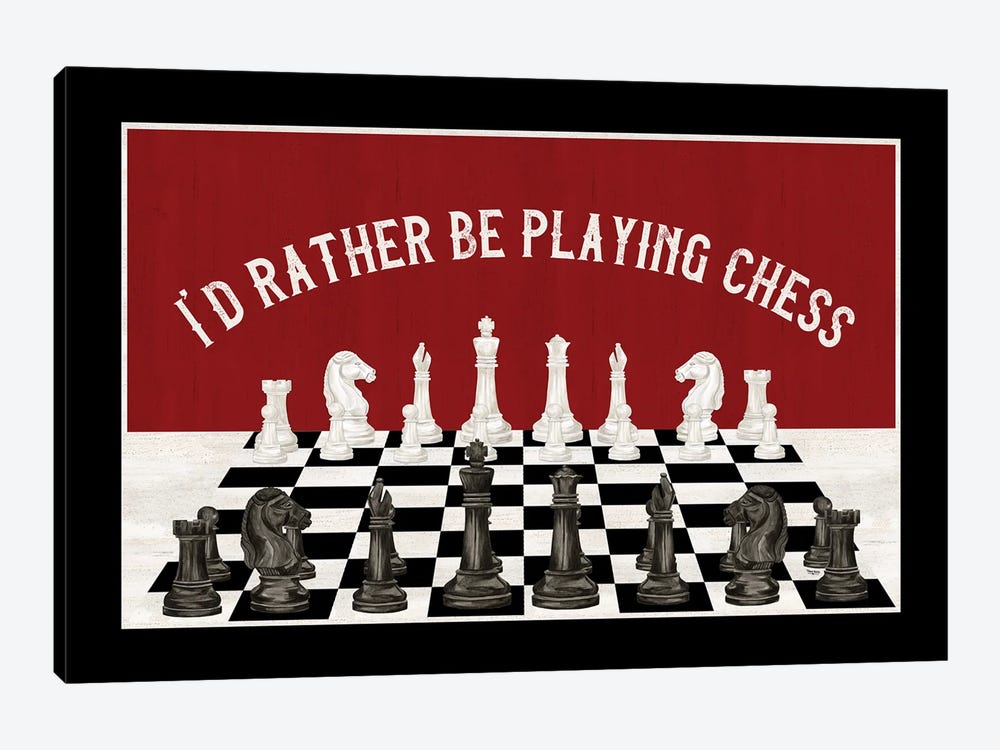 Rather Be Playing Chess Board Landscape by Tara Reed 1-piece Art Print
