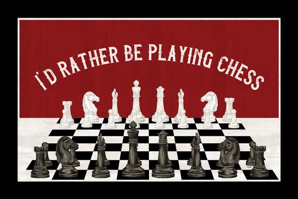 Cards & Board Games: Rather Be Playing Chess Board Landscape by Tara Reed