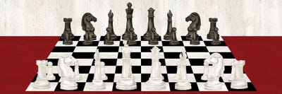 Rather Be Playing Chess Board Panel Red by Tara Reed canvas print