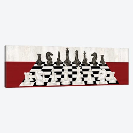 Rather Be Playing Chess Board Panel Red Canvas Print #TRE564} by Tara Reed Canvas Artwork