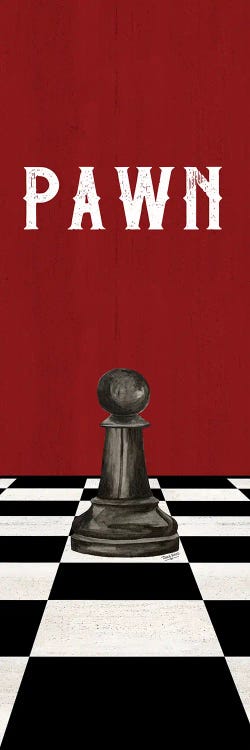 Rather Be Playing Chess Pieces Black On Red Panel I-Pawn