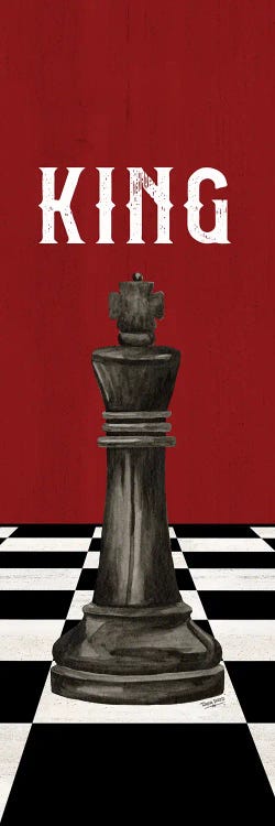 Rather Be Playing Chess Pieces Black On Red Panel V-King