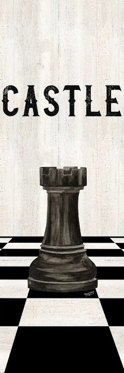 Rather Be Playing Chess Pieces Black Panel II-Castle