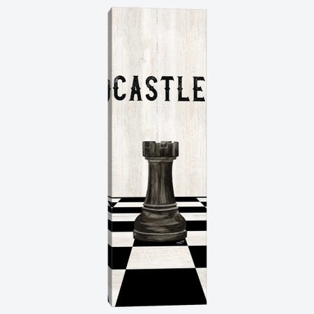 Rather Be Playing Chess Pieces Black Panel II-Castle Canvas Print #TRE577} by Tara Reed Art Print