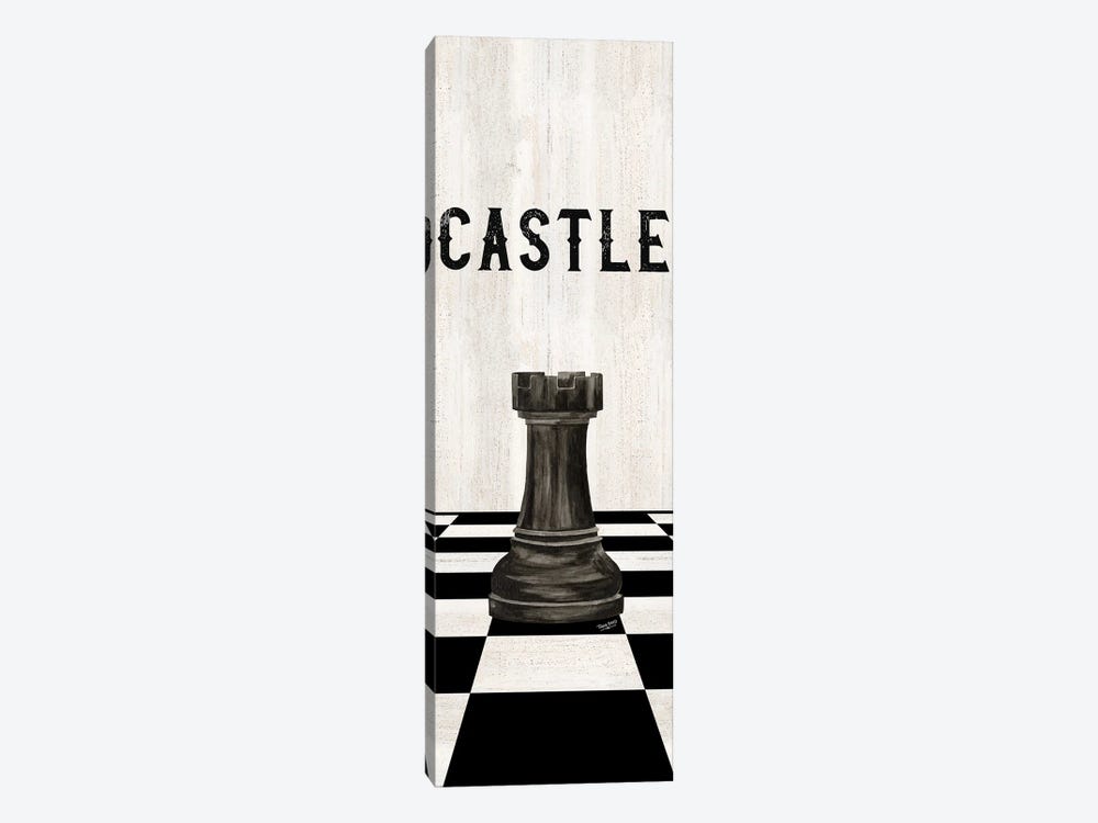 Rather Be Playing Chess Pieces Black Panel II-Castle by Tara Reed 1-piece Canvas Artwork