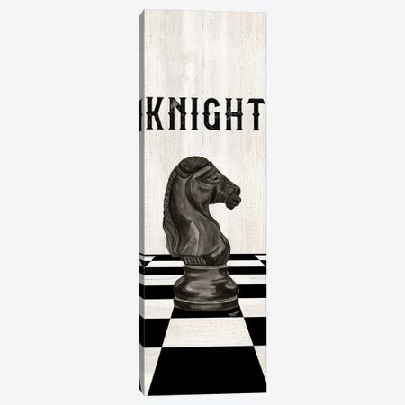 Rather Be Playing Chess Pieces Black Panel III-Knight Canvas Print #TRE578} by Tara Reed Canvas Art