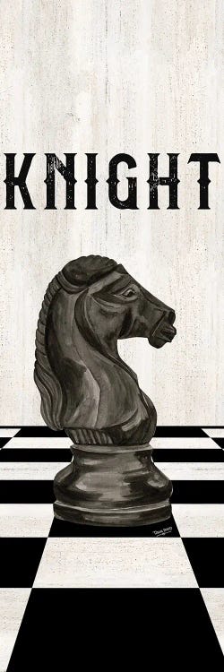 Rather Be Playing Chess Pieces Black Panel III-Knight