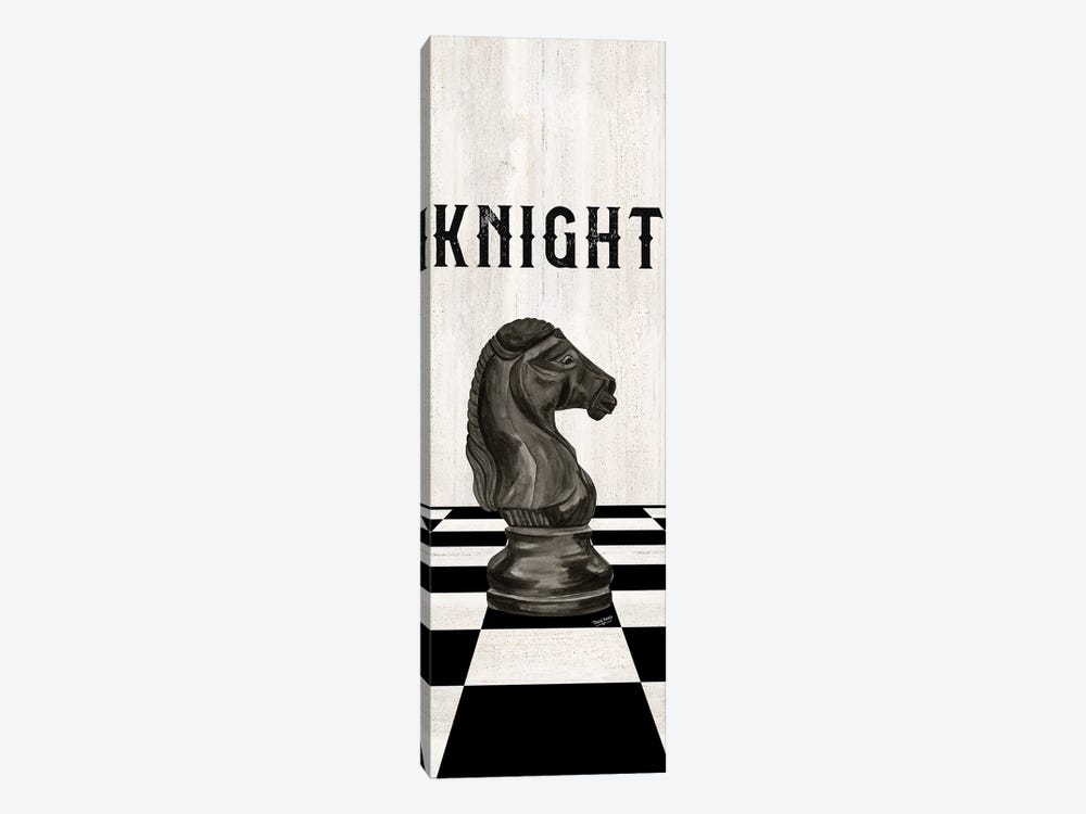 Rather Be Playing Chess Pieces Black Panel III-Knight by Tara Reed 1-piece Art Print