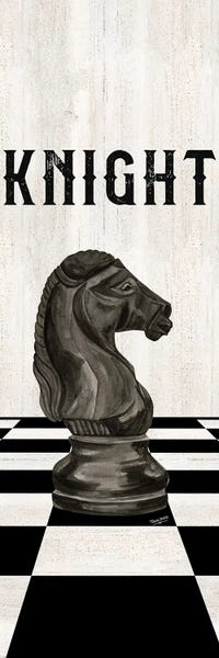 Cards & Board Games: Rather Be Playing Chess Pieces Black Panel III-Knight by Tara Reed