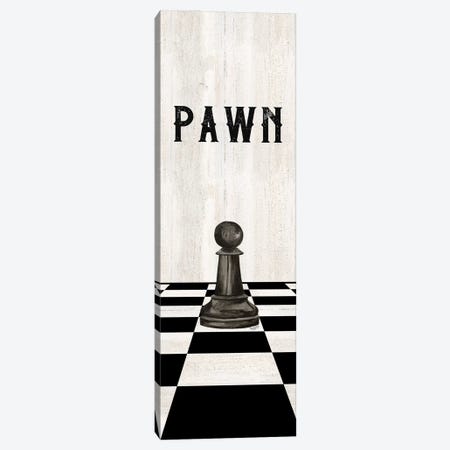 Rather Be Playing Chess Pieces Black Panel I-Pawn Canvas Print #TRE579} by Tara Reed Canvas Artwork