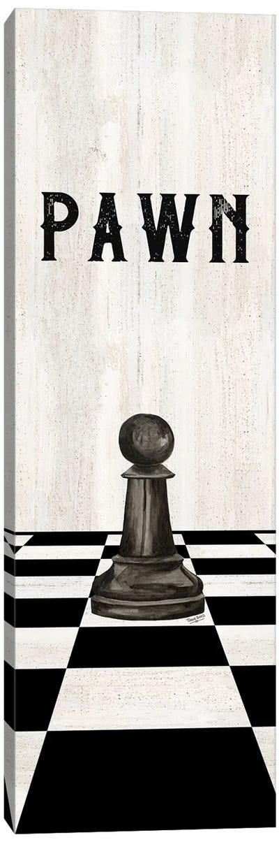 Rather Be Playing Chess Pieces Black Panel I-Pawn Canvas Art Print - Cards & Board Games