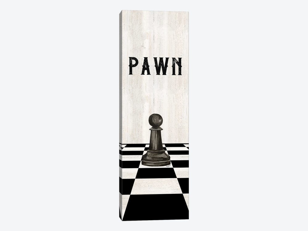 Rather Be Playing Chess Pieces Black Panel I-Pawn by Tara Reed 1-piece Canvas Art
