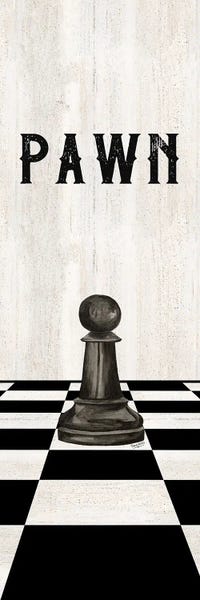 Cards & Board Games: Rather Be Playing Chess Pieces Black Panel I-Pawn by Tara Reed