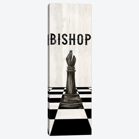 Rather Be Playing Chess Pieces Black Panel IV-Bishop Canvas Print #TRE580} by Tara Reed Art Print