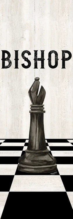 Rather Be Playing Chess Pieces Black Panel IV-Bishop