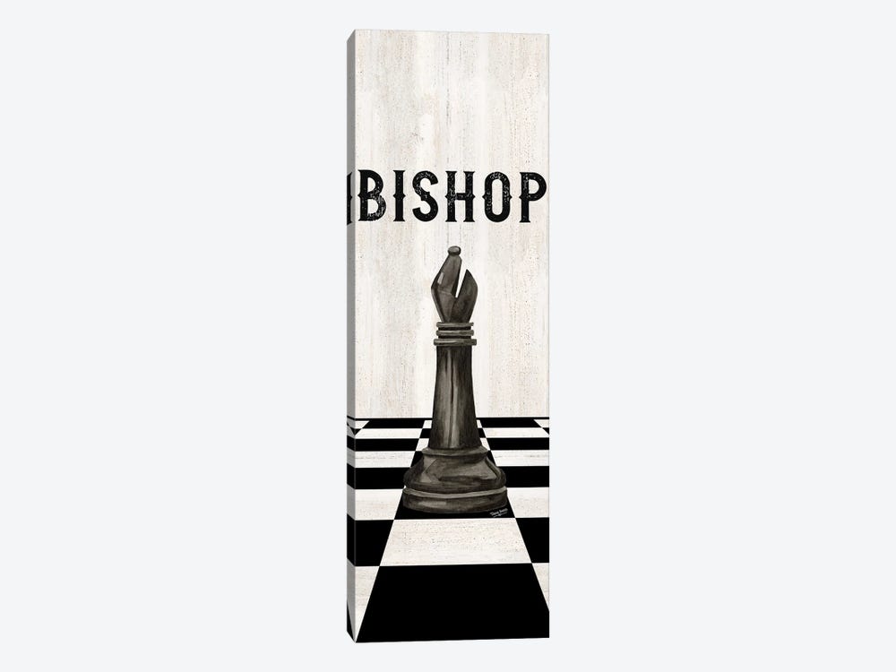 Rather Be Playing Chess Pieces Black Panel IV-Bishop by Tara Reed 1-piece Canvas Artwork