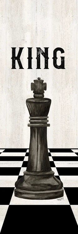 Rather Be Playing Chess Pieces Black Panel V-King by Tara Reed wall art