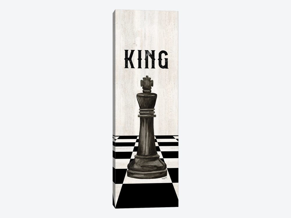 Rather Be Playing Chess Pieces Black Panel V-King by Tara Reed 1-piece Canvas Art