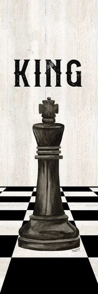 Tara Reed: Rather Be Playing Chess Pieces Black Panel V-King by Tara Reed