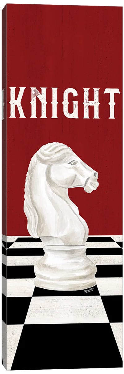 Rather Be Playing Chess Pieces Red Panel III-Knight Canvas Art Print - Cards & Board Games