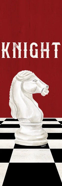 Rather Be Playing Chess Pieces Red Panel III-Knight by Tara Reed wall art