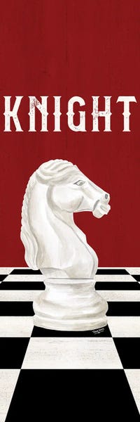 Cards & Board Games: Rather Be Playing Chess Pieces Red Panel III-Knight by Tara Reed