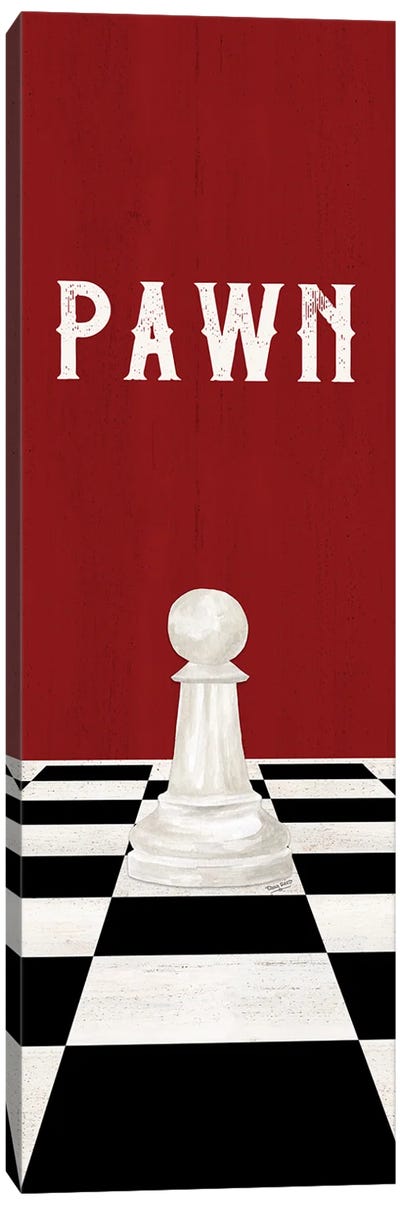 Rather Be Playing Chess Pieces Red Panel I-Pawn Canvas Art Print - Cards & Board Games
