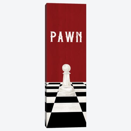 Rather Be Playing Chess Pieces Red Panel I-Pawn Canvas Print #TRE585} by Tara Reed Canvas Art