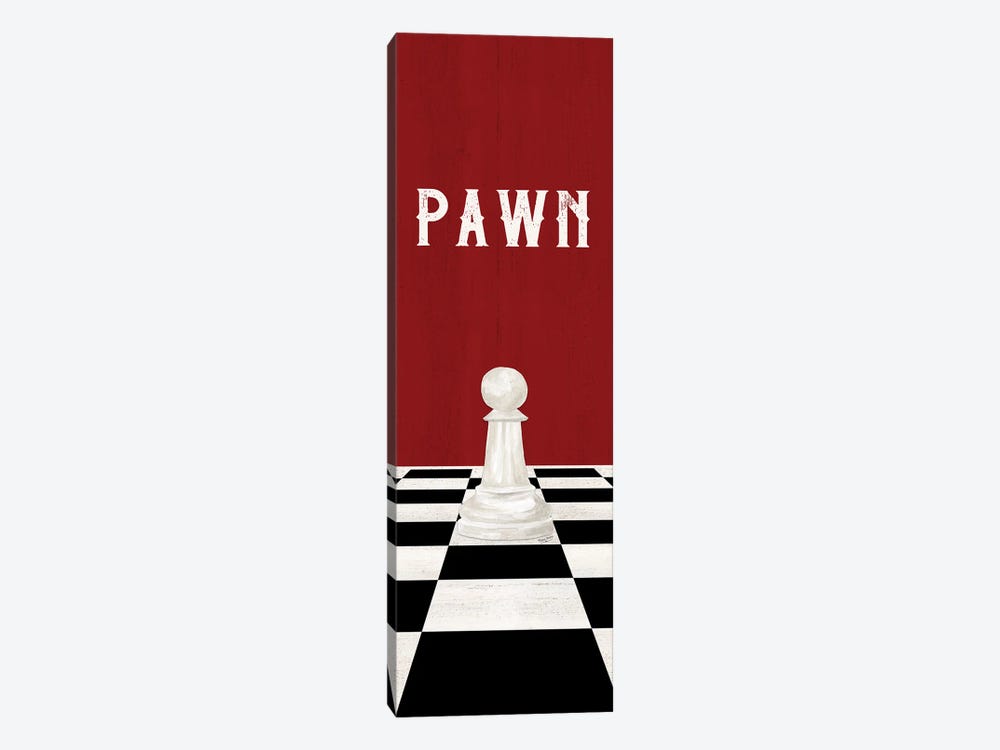 Rather Be Playing Chess Pieces Red Panel I-Pawn by Tara Reed 1-piece Canvas Print