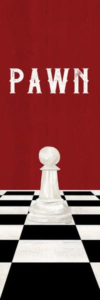 Tara Reed: Rather Be Playing Chess Pieces Red Panel I-Pawn by Tara Reed