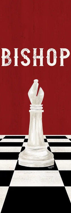 Rather Be Playing Chess Pieces Red Panel IV-Bishop by Tara Reed wall art