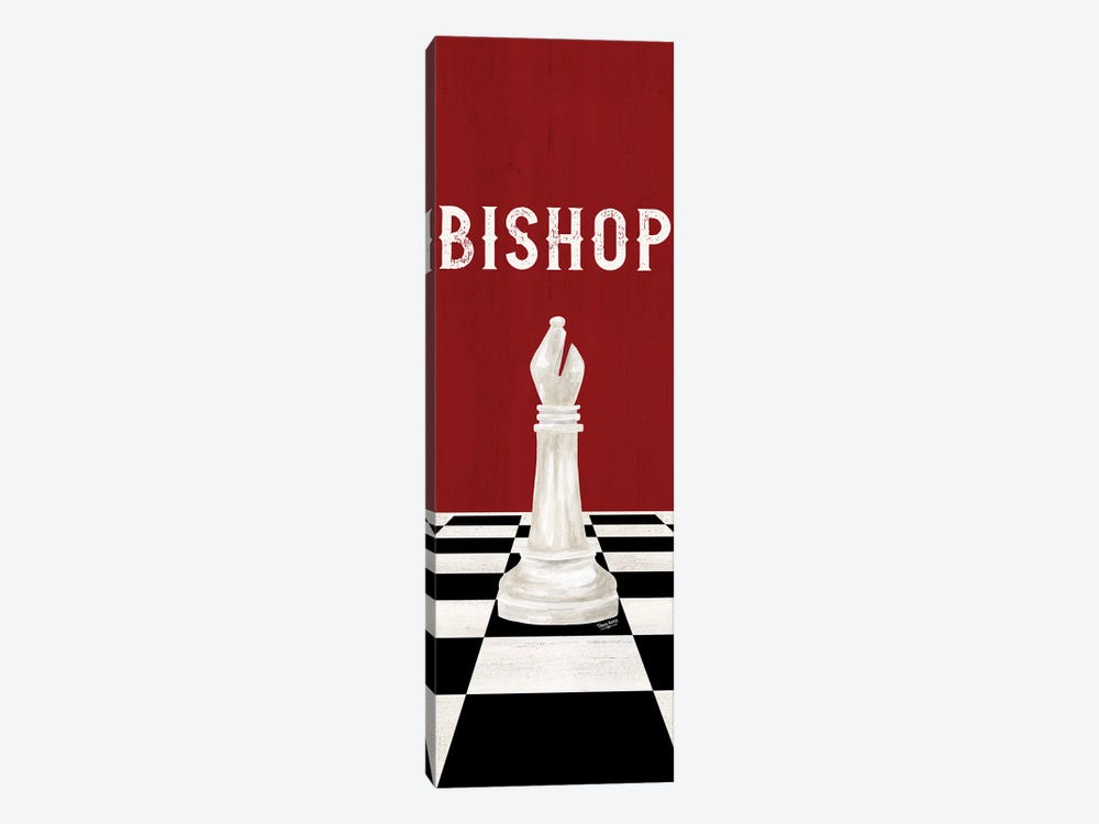 Rather Be Playing Chess Pieces Red Panel IV-Bishop by Tara Reed 1-piece Canvas Art