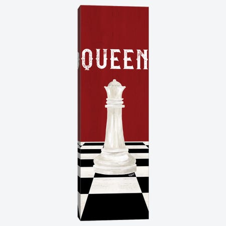 Rather Be Playing Chess Pieces Red Panel VI-Queen Canvas Print #TRE587} by Tara Reed Canvas Artwork