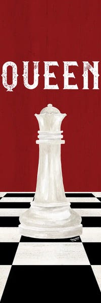 Cards & Board Games: Rather Be Playing Chess Pieces Red Panel VI-Queen by Tara Reed
