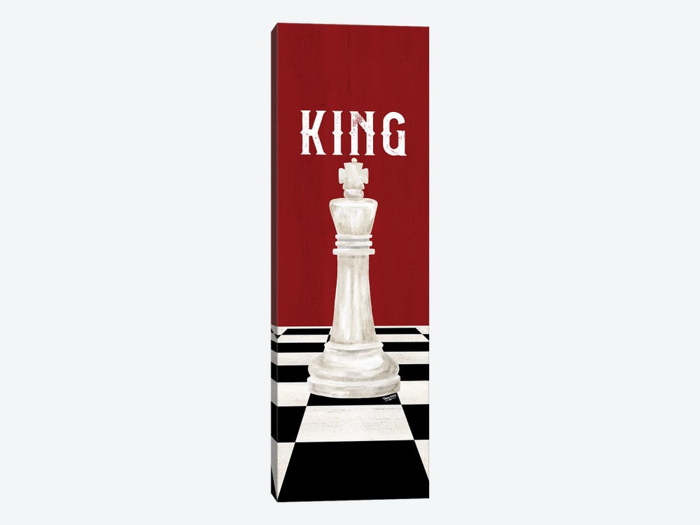 Rather Be Playing Chess Pieces Red Panel V-King by Tara Reed 1-piece Canvas Art