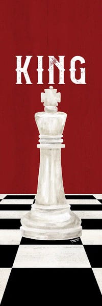 Tara Reed: Rather Be Playing Chess Pieces Red Panel V-King by Tara Reed
