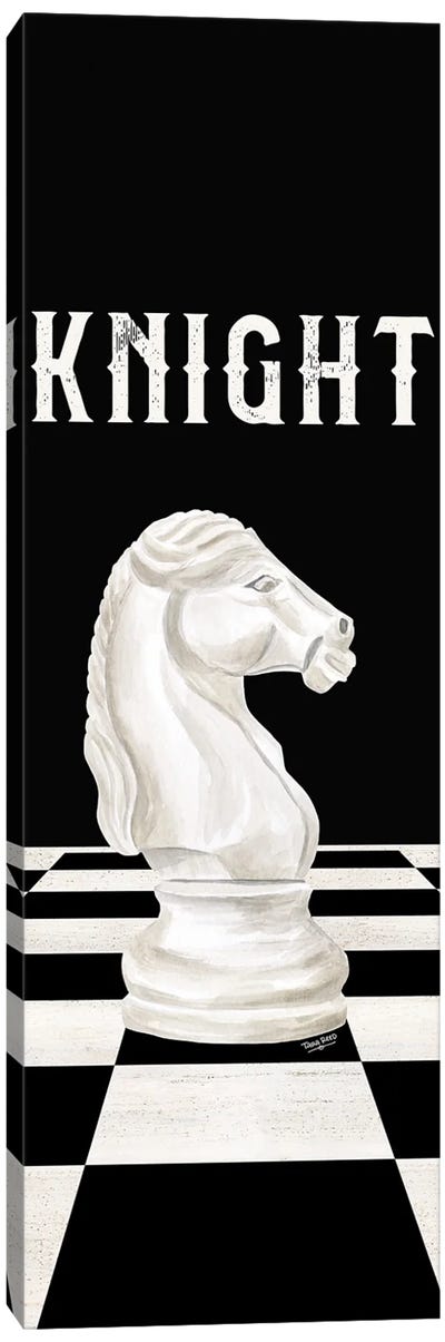 Rather Be Playing Chess Pieces White Panel III-Knight Canvas Art Print - Cards & Board Games