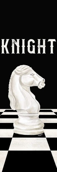 Cards & Board Games: Rather Be Playing Chess Pieces White Panel III-Knight by Tara Reed