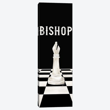 Rather Be Playing Chess Pieces White Panel IV-Bishop Canvas Print #TRE592} by Tara Reed Canvas Art