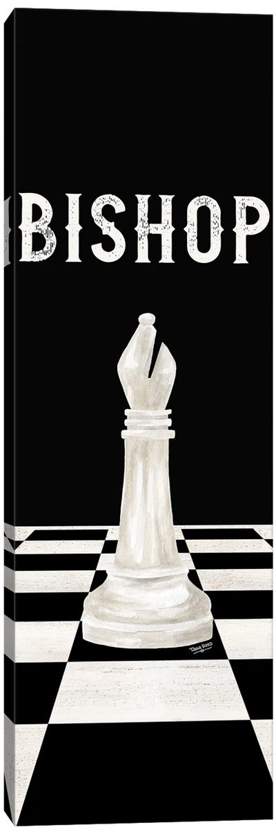Rather Be Playing Chess Pieces White Panel IV-Bishop Canvas Art Print - Cards & Board Games
