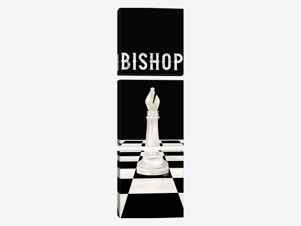 Rather Be Playing Chess Pieces White Panel IV-Bishop by Tara Reed 3-piece Canvas Art Print