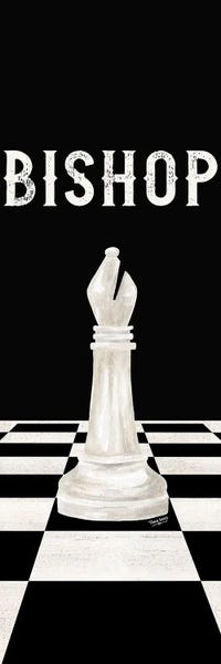 Tara Reed: Rather Be Playing Chess Pieces White Panel IV-Bishop by Tara Reed