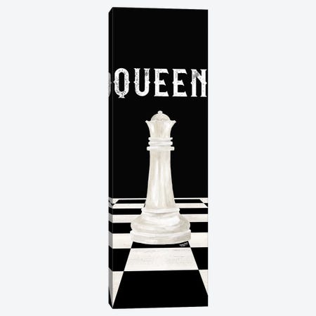 Rather Be Playing Chess Pieces White Panel VI-Queen Canvas Print #TRE593} by Tara Reed Canvas Artwork