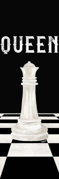 Cards & Board Games: Rather Be Playing Chess Pieces White Panel VI-Queen by Tara Reed