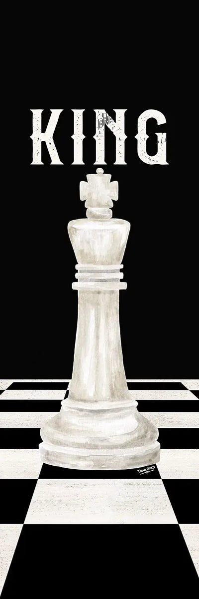 Rather Be Playing Chess Pieces White Panel V-King by Tara Reed canvas print