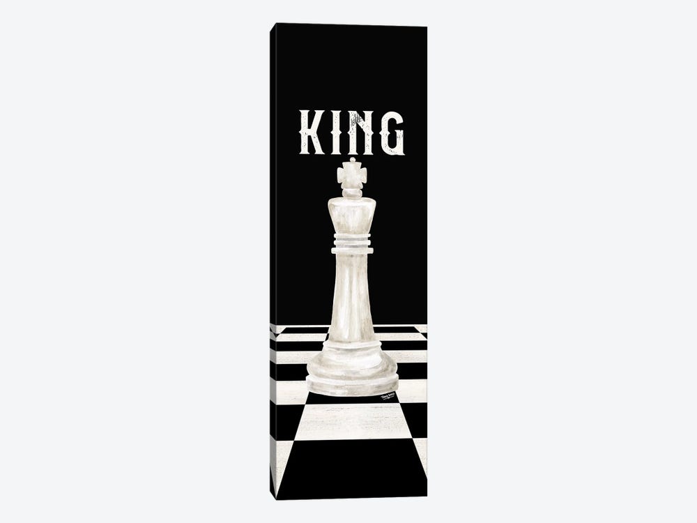 Rather Be Playing Chess Pieces White Panel V-King by Tara Reed 1-piece Canvas Print