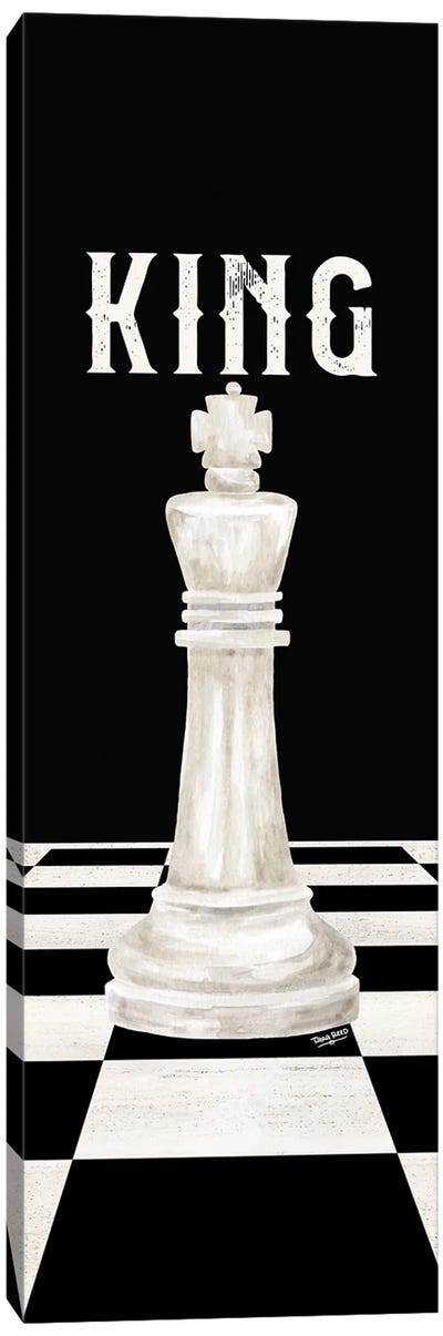 Rather Be Playing Chess Pieces White Panel V-King Canvas Art Print - Cards & Board Games
