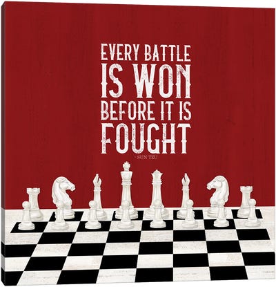 Rather Be Playing Chess Red I-Every Battle Canvas Art Print - Success Art