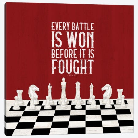 Rather Be Playing Chess Red I-Every Battle Canvas Print #TRE595} by Tara Reed Art Print
